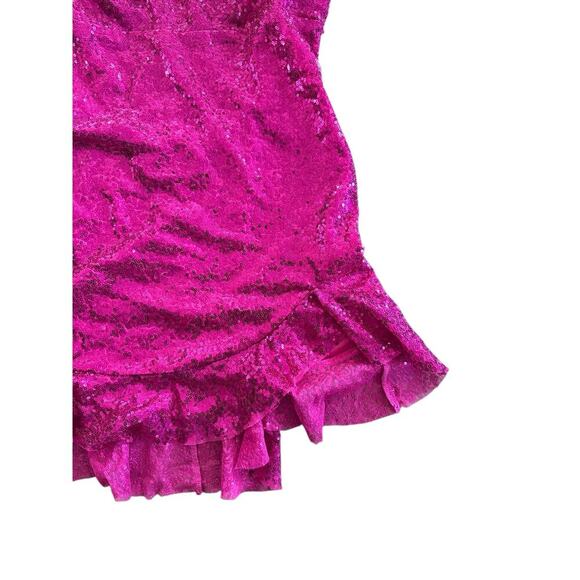 Lucy In The Sky Women's Sequin Pink Cowl Neck Party Mini Dress Size Large - Picture 6 of 9